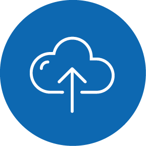 A cloud icon with an arrow pointing up.
