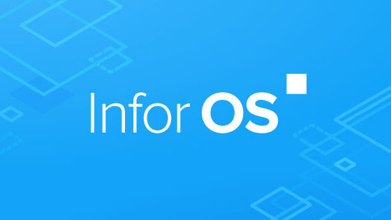 Infor OS logo on a blue background.