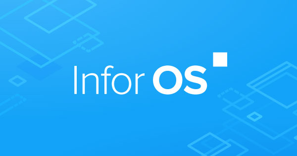 Infor OS logo on a blue background.