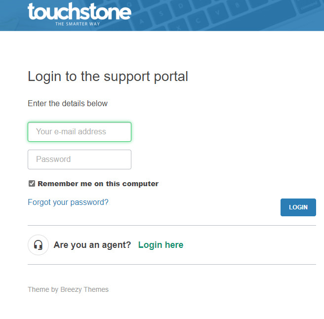 Login to the support portal thumbnail.